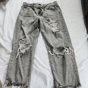 Distressed Gray Women's Jeans